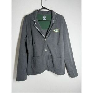 Majestic Fan Fashion Green Bay Packers NFL Gray 2 Button Blazer Women’s Size XL